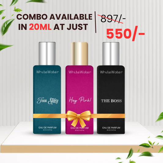 White Water’s Combo Perfume For Men And Women | The Boss, Hey Pink And Teen Story| Longlasting| Eau De Perfume – 20ML