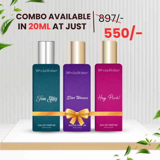 White Water’s Combo Perfume For Men And Women | Hey Pink, Star woman and Teen story | Longlasting| Eau De Perfume – 20ml